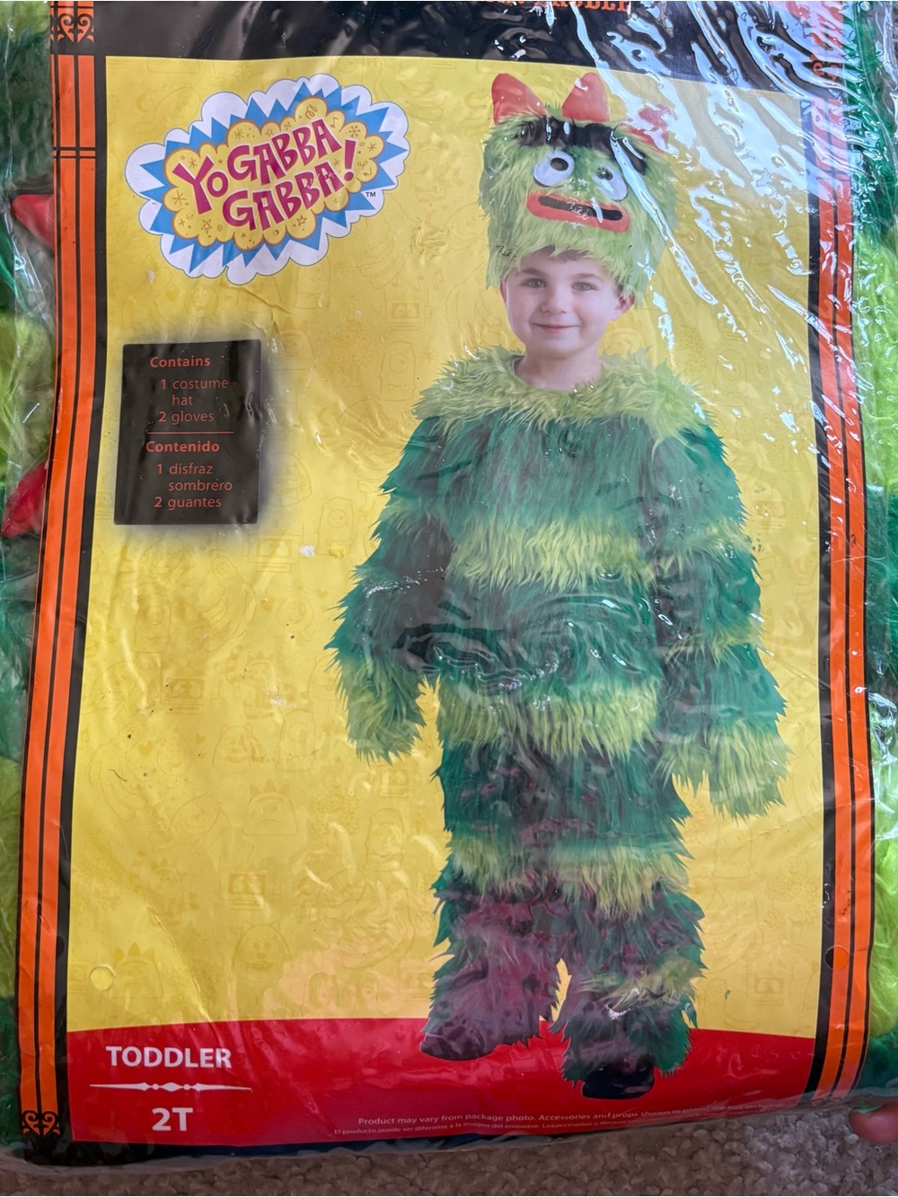Yo Gabba Gabba! Brobee Toddler Costume - Green - 2T NEW Halloween
